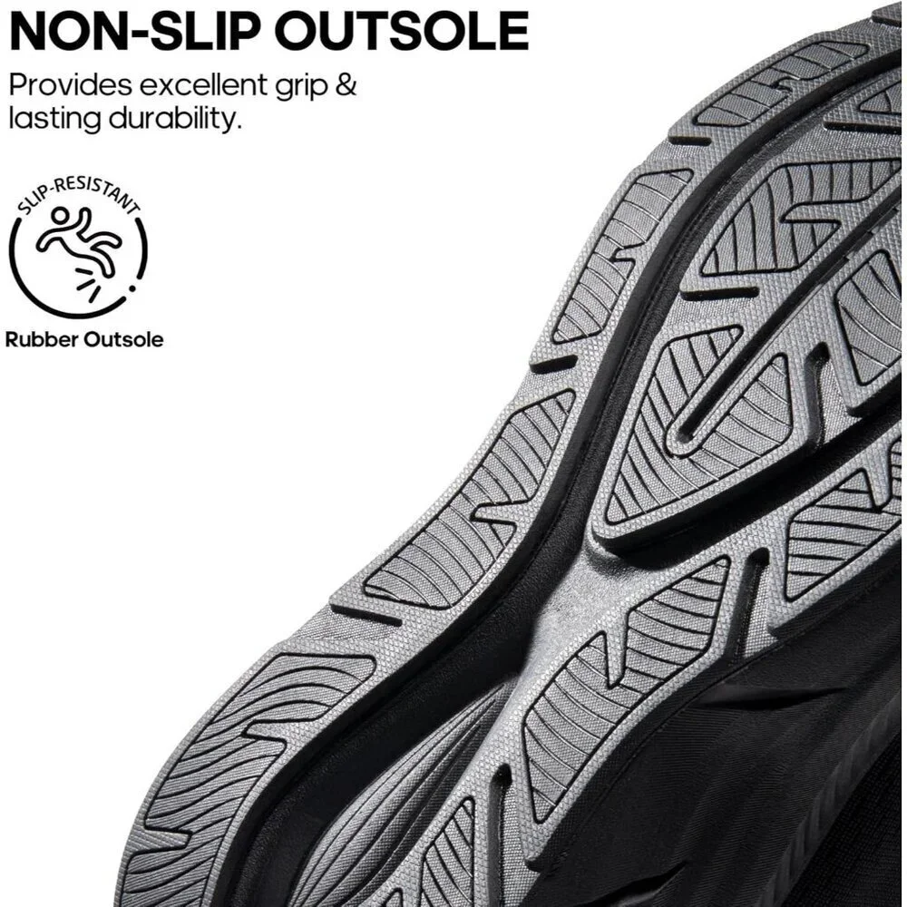 Nortiv 8 Women's All Black Walking Shoes Cushioned Non-Slip Breathable Sneakers